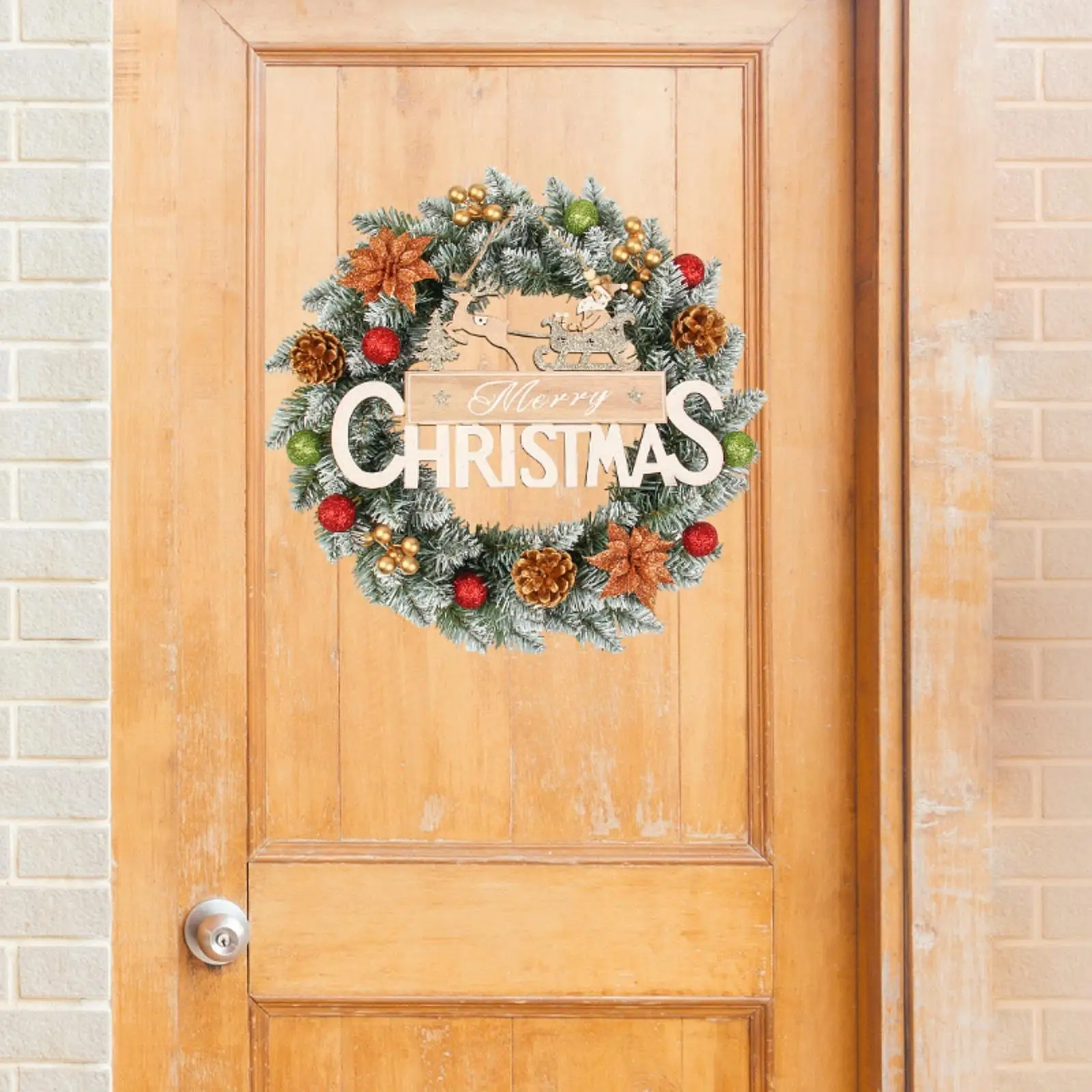

Christmas Wreath 19.69inch Rustic Door Wreath for Thanksgiving Indoor Garden