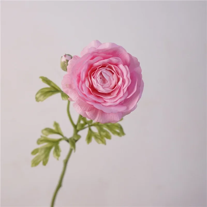 Artificial Flowers Real Touch Latex Dew Lotus Branch Simulation Wine Red Buttercup Peony Home Balcony Decoration Green Plants