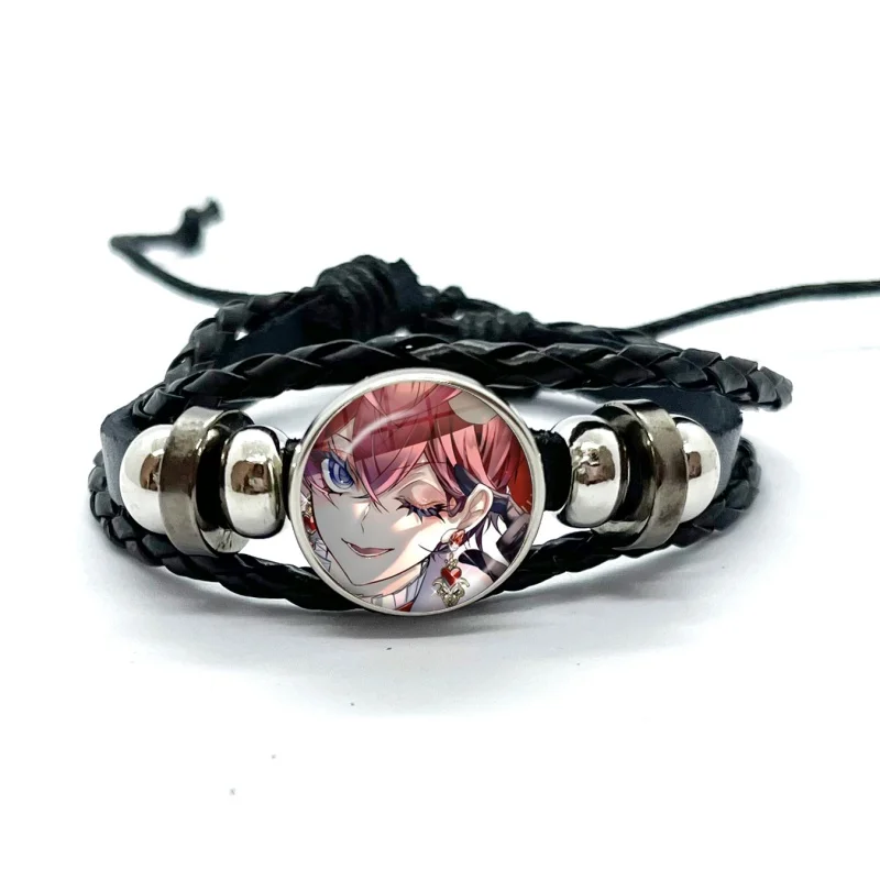 Game Anime T-Twisted W-Wonderland Riddle Rosehearts Manga Lederarmbänder Mehrschichtige geflochtene Armbänder Armreifen Handgefertigter Schmuck