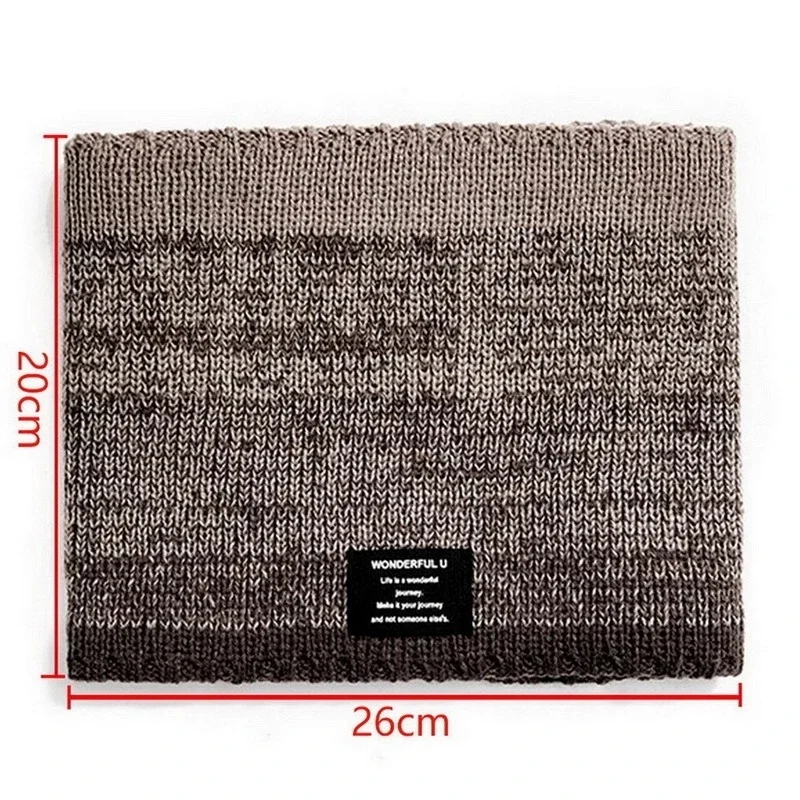 وشاح الشتاء للرجال الصوف حلقة باندانا محبوك الدافئة الصلبة وشاح المرأة الرقبة أدفأ سميكة الكشمير الساخن منديل قناع للتزلج