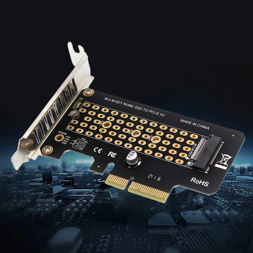 M Key Interface Card Suppor PCI Express 3.0 X4 2230-2280 M.2 NVMe SSD To PCI Express 3.0/4.0 Extender Card for Windows//Linux