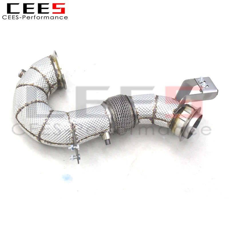 cees السيارات SS304 النازل لمرسيدس بنز AMG GT43 3.0T 2019-2023 سيارة العادم الحرارة درع تدفق مجاني أسفل الأنابيب صالح الأسهم العادم #4