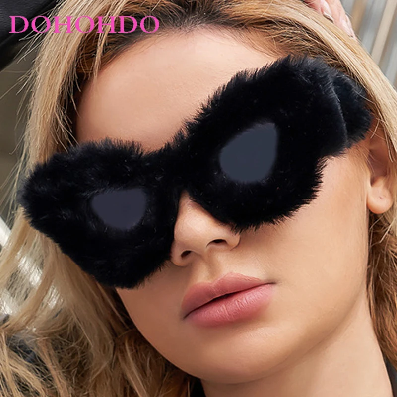 Fashion Vintage Luxury Cat Eye Wacky Sunglasses For Women Men Trend Brand Designer Outdoor Party Sunglasses Oculos De Sol UV400