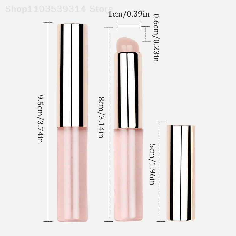 Pinceau de maquillage en silicone à tête ronde pour correcteur, accessoire portable, doux, pour rouge à lèvres