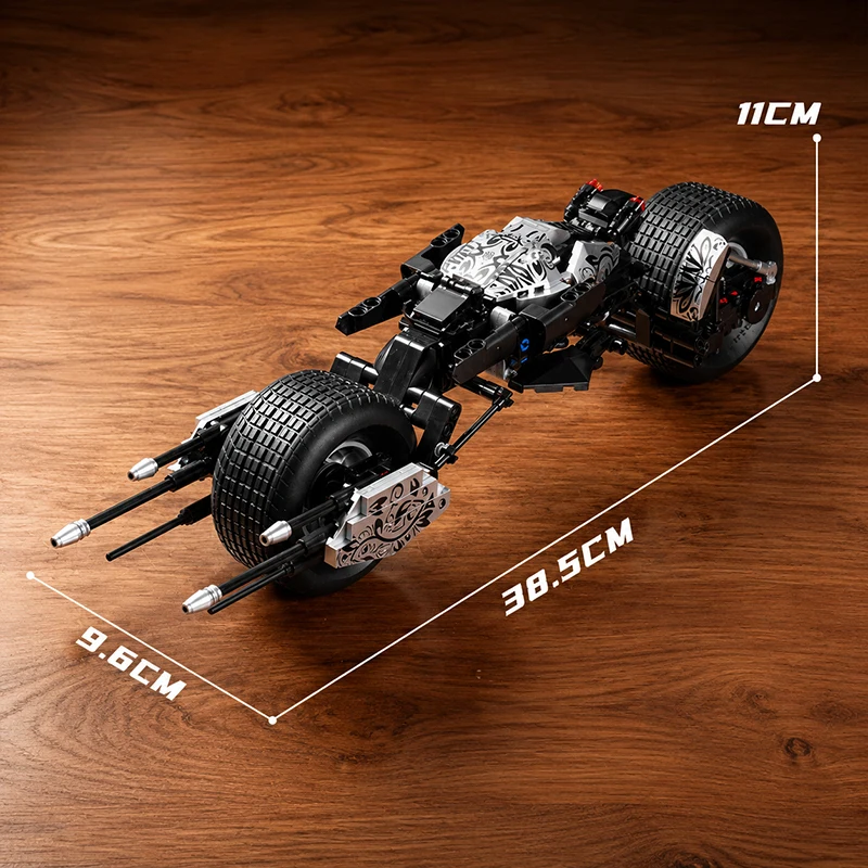 Creative MOC Bat Motorcycle Home Decor Model Building Blocks Superheroes Dark Knight Vehicle Birthday Gifts Bricks Assembly Toys view 6