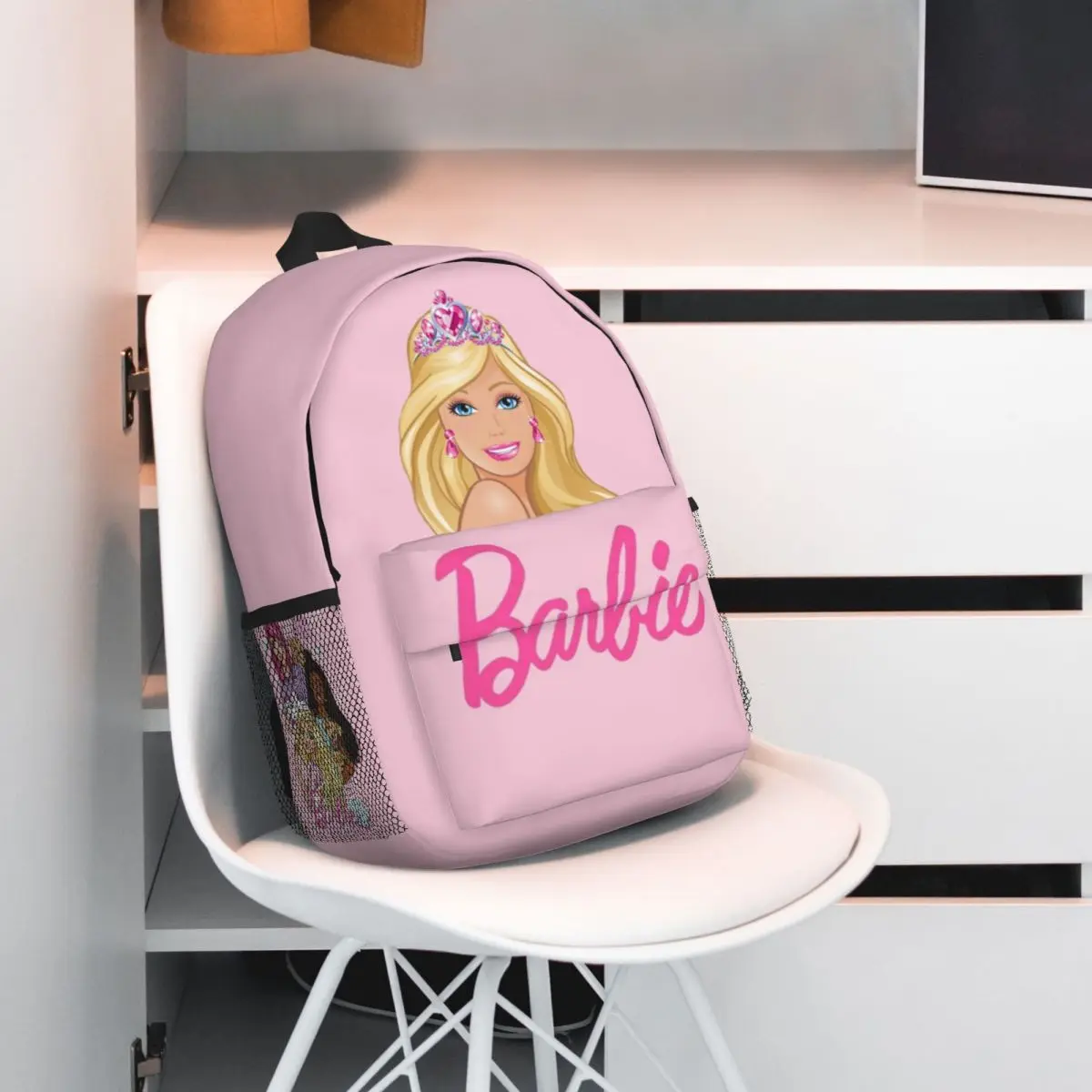 Leve Barbie Imprimir Mochila, New School Bag Padrão, elegante, 15"