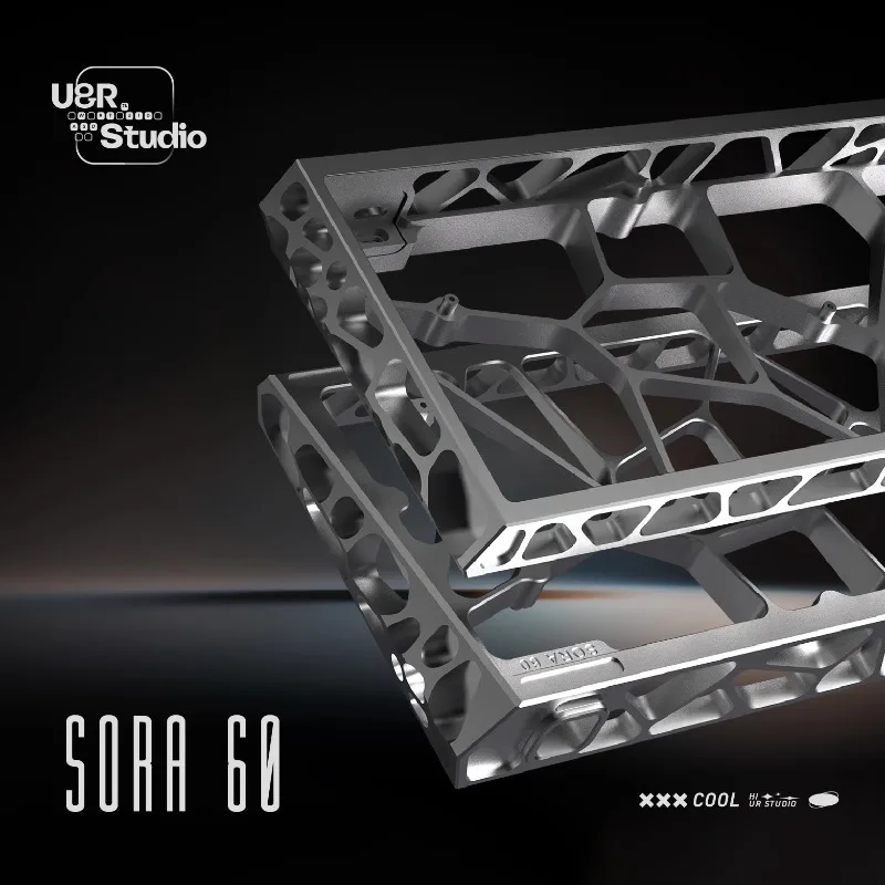 

GH60 Hollow Keyboard Shell Sora60 Hollow CNC Aluminum Alloy Case Magnetic Axis Wooting60he HM GT60 M64 Custom Keyboard Case