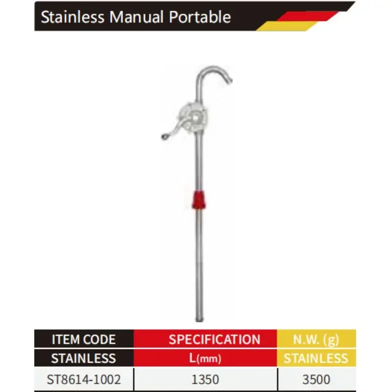exquisite craftsmanship WEDO GS Certificate 304 420 Stainless Steel Manual Portable Oil Pump