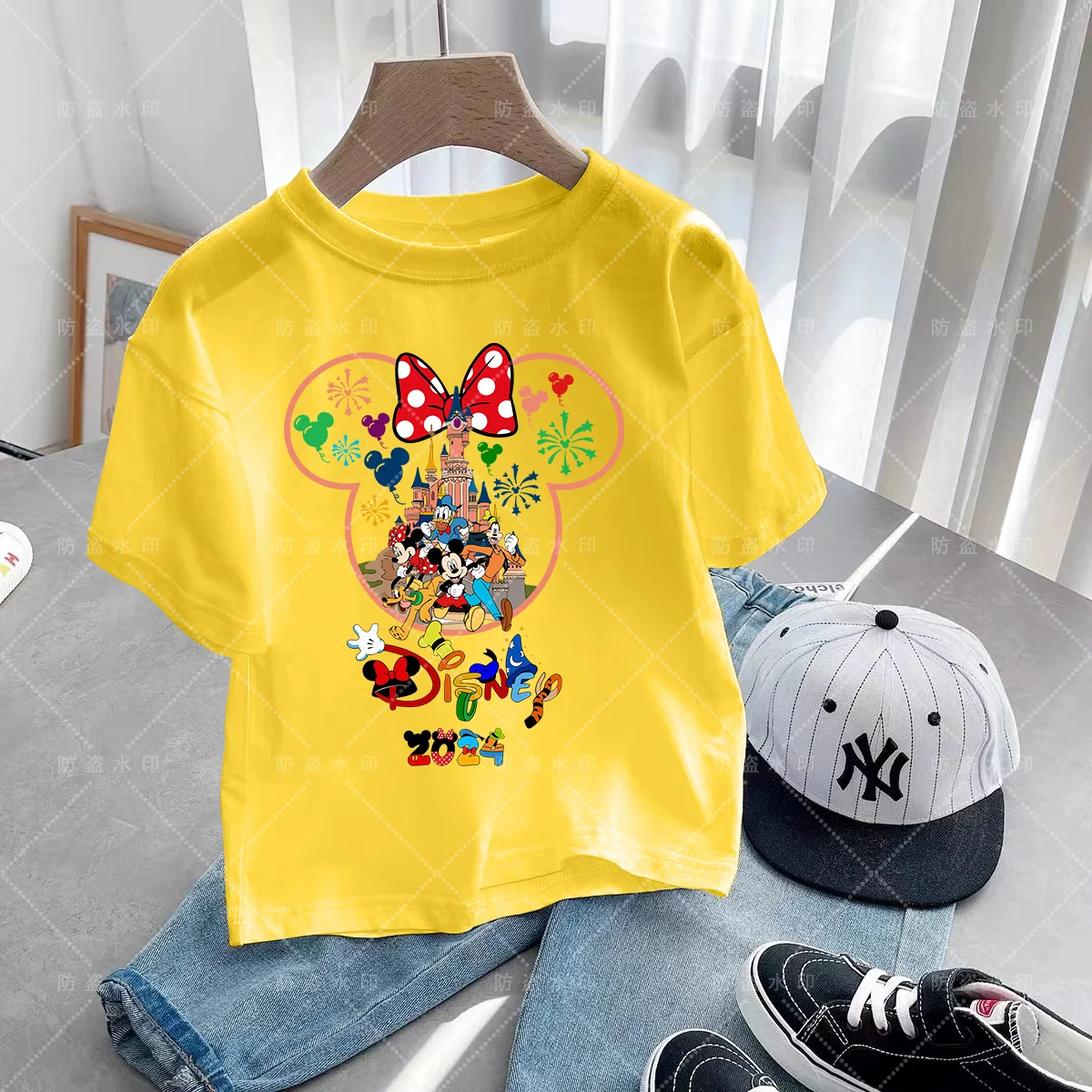 Fashion Disneyland Trip Disney Short Sleeve Couple T-shirt Children Top Vacation Clothes Summer Caricature 2024 Clothes Disney