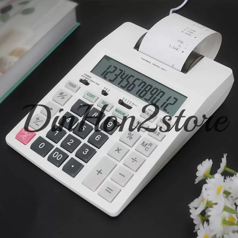 Office Financial Monochrome Printing Calculator Professional Cashier Counting Desktop Accounting Computing Machine Accessory
