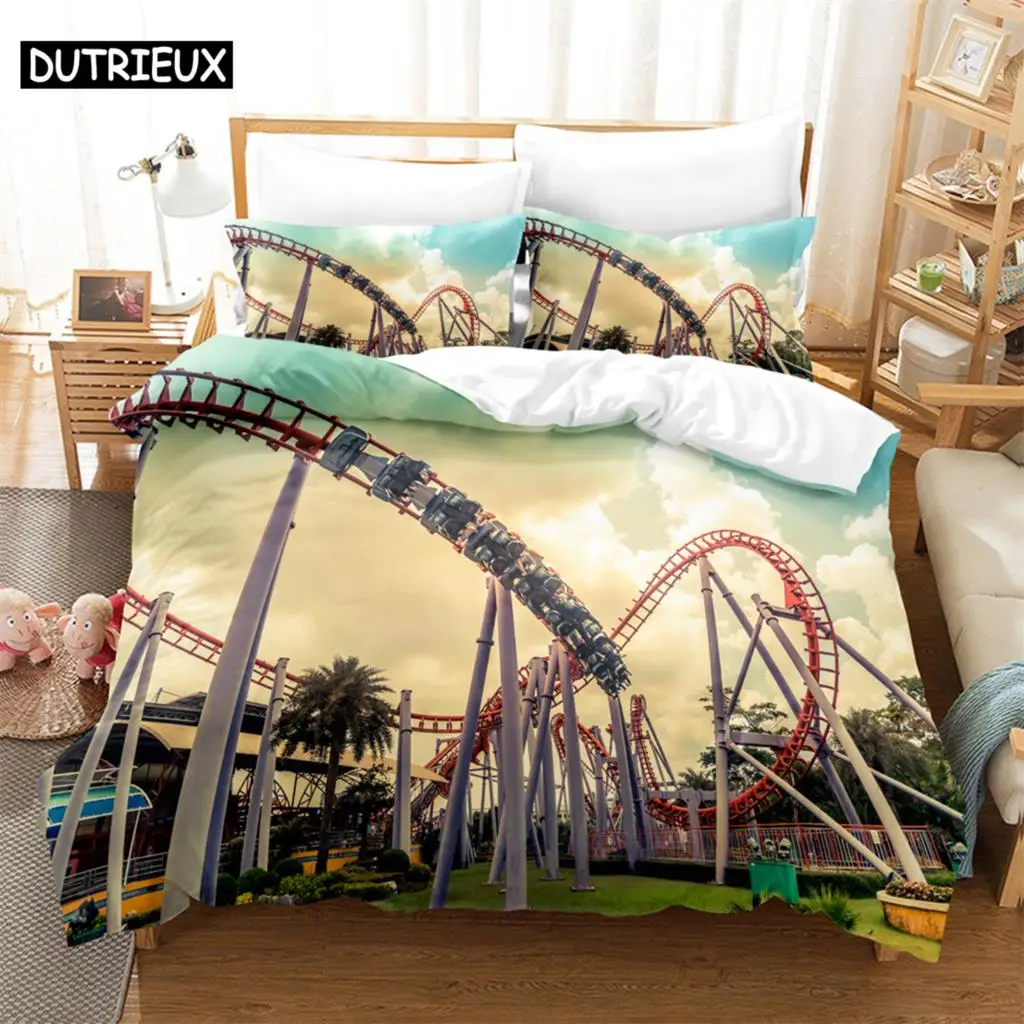 

Roller coaster 3Pcs Bedding Sets 3D Digital Printing Custom Quilt Duvet Cover Set Home Queen King Quilt Pillowcase