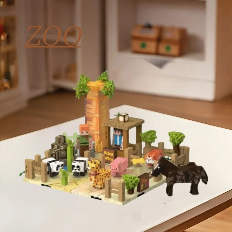 บล็อกตัวต่อ Magnetic World Ocean Park/Zoo ของเล่นเพื่อการศึกษาปริศนาการก่อสร้างของเล่นสําหรับ Boys & Girls การเรียนรู้สนุก