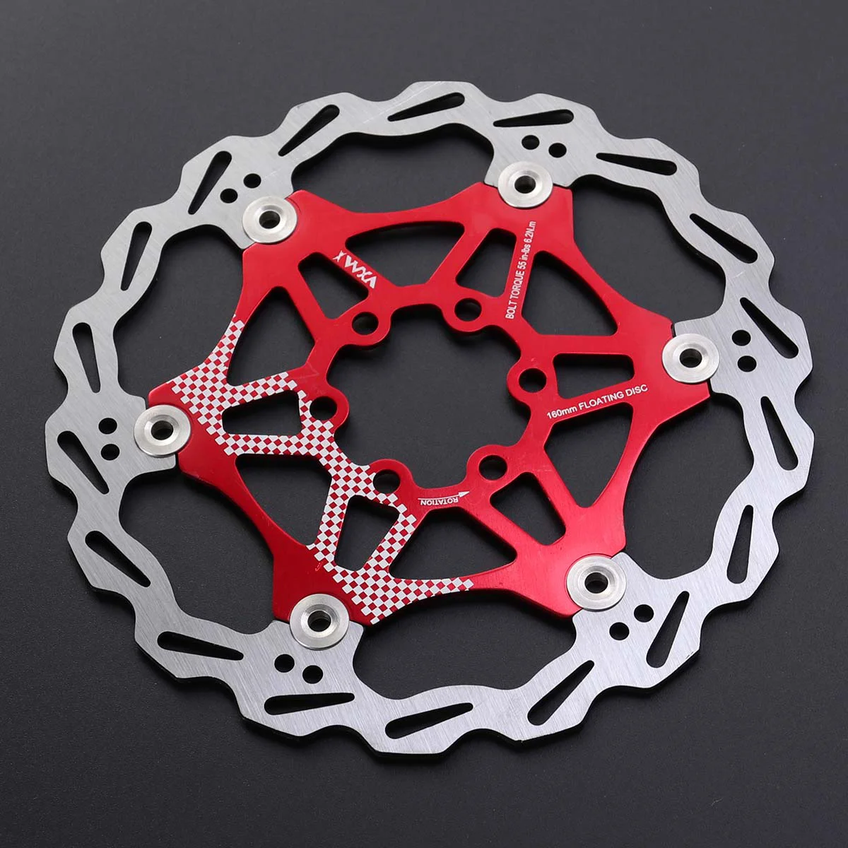 

160mm Bike Disc Brake Disc Rotor Simple Bike Disc Brake Kit for Mountain Outdoor Bike (Red)