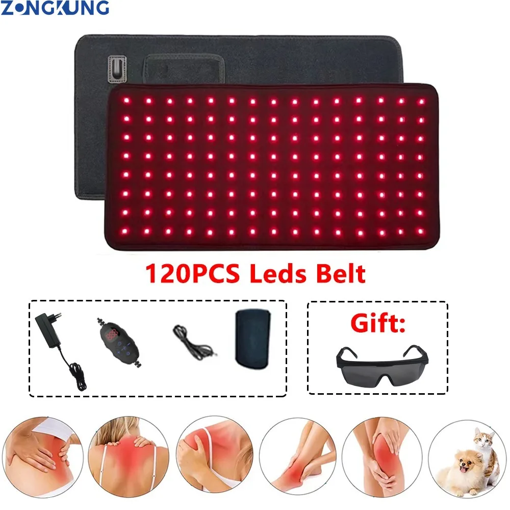 120PCS LED Infrared Light Therapy Pad for Body Fatigue Deep Therapy for Back Knee Hands Feet Relief Portable 660&850nm Home Pad