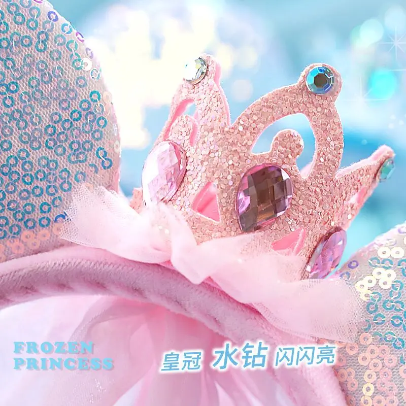 Opaska do włosów księżniczki Disneya, urocza Minnie Mouse, korona, welon, opaska wróżki Elsy, szal, opaska Królowej Lodu, akcesoria do włosów księżniczki.