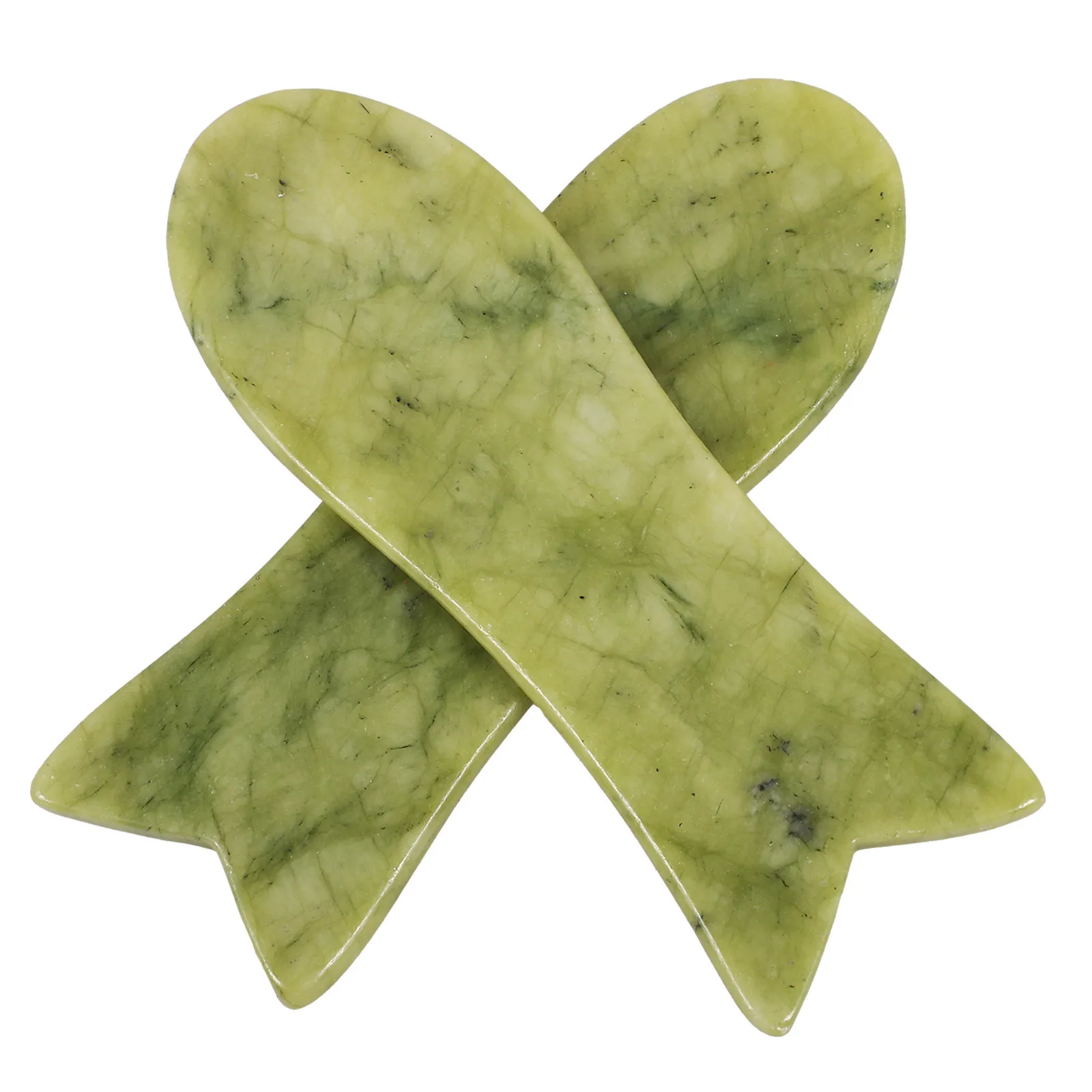 2Pcs Natural Jade Gua Sha Scraping Plate Facial Back Massager Fish Shape Promote Blood Circulation Muscle Relaxation Spa view 3