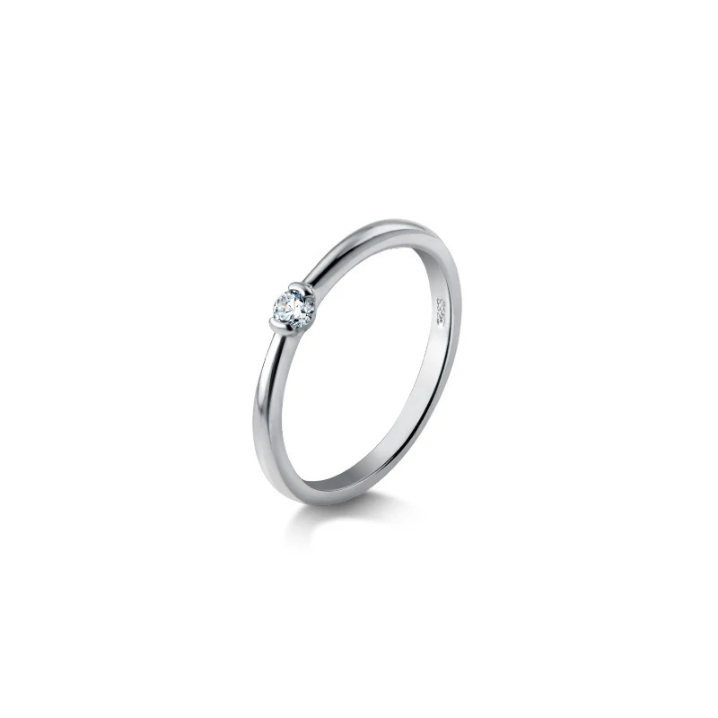 Modian Classic Tiny Shiny Zircon Stackable Slim Ring for Women Authentic 925 Sterling Silver Simple Ring Fine Jewelry 2020 New