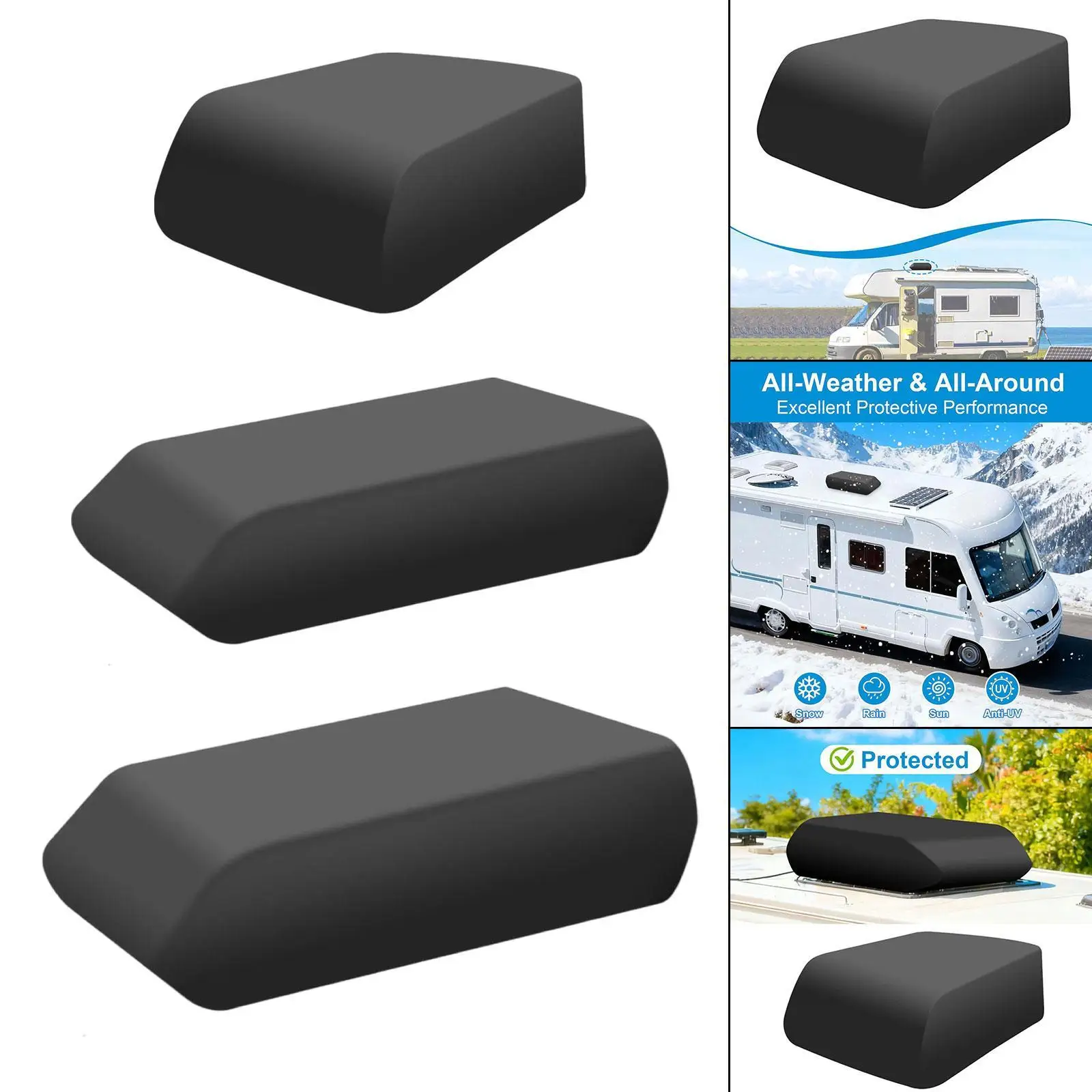 

Waterproof Oxford Cloth RV AC Cover Dustproof Outdoor Replacement Protective Roof Shade for Motorhome Camping Trailer