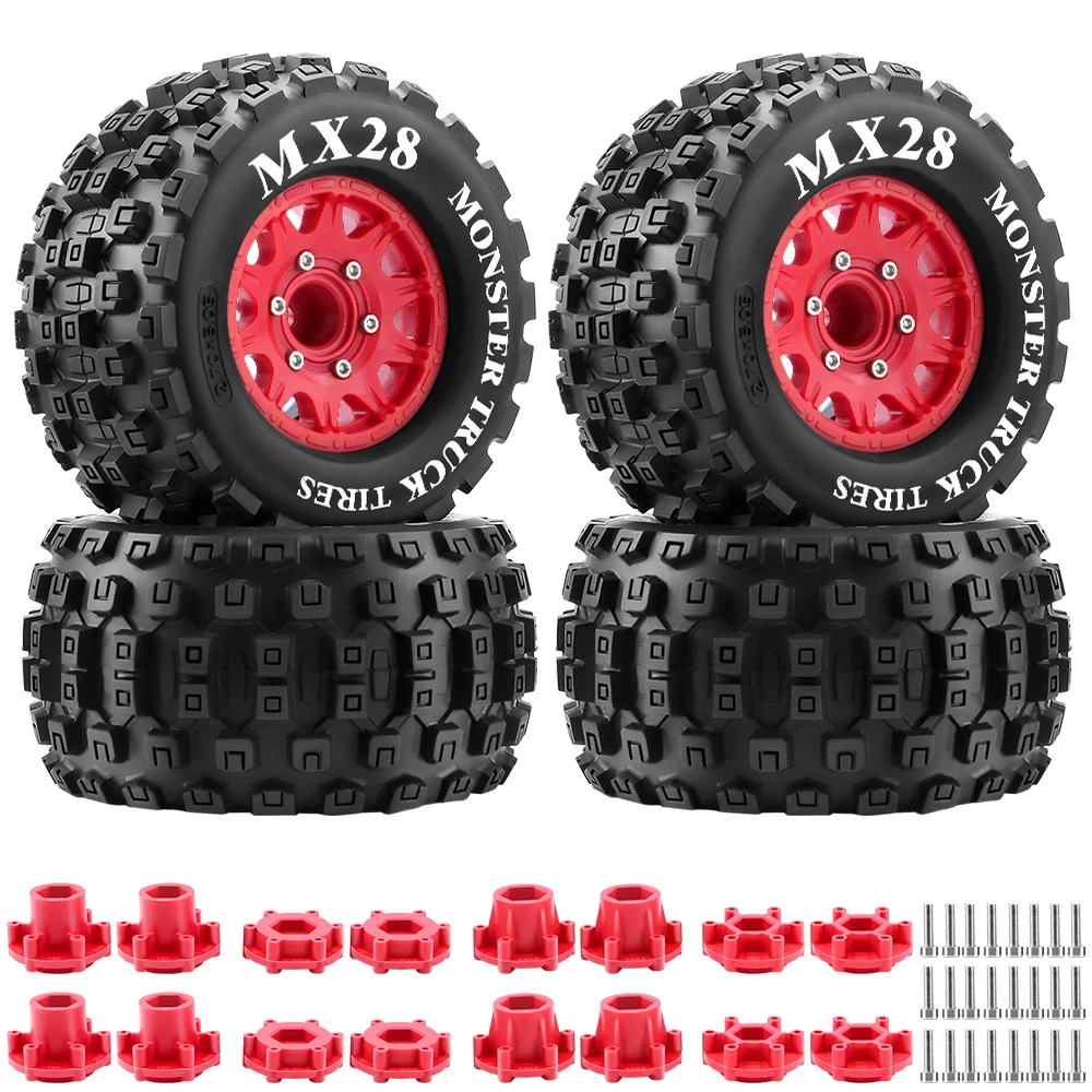 

GLOBACT 2.8 Tires 1/10 RC Truck Tires & 12mm 14mm Hex for Slash Stampede ARRMA Big Rock Granite SENTON VORTEKS 3S