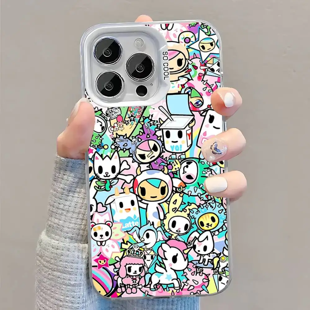 حافظة هاتف T-Tokidokis اليابانية لهواتف iPhone 16,15,14,13,12,11,Pro,XS,Max,Plus,Mini,SE غطاء مقاوم للصدمات من الحلوى البيضاء غير اللامعة #3