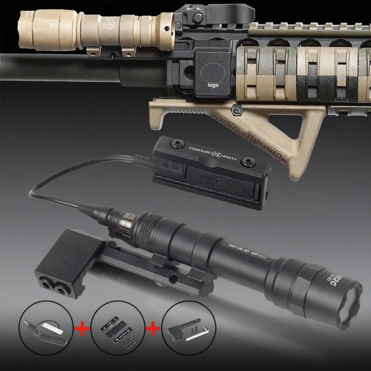 

M300 M600 Tactical Weapons Gun Surefire Light Rifle Flashlight Pistol Scout Light Switch Torch Hunting 20mm Pictinny Rail