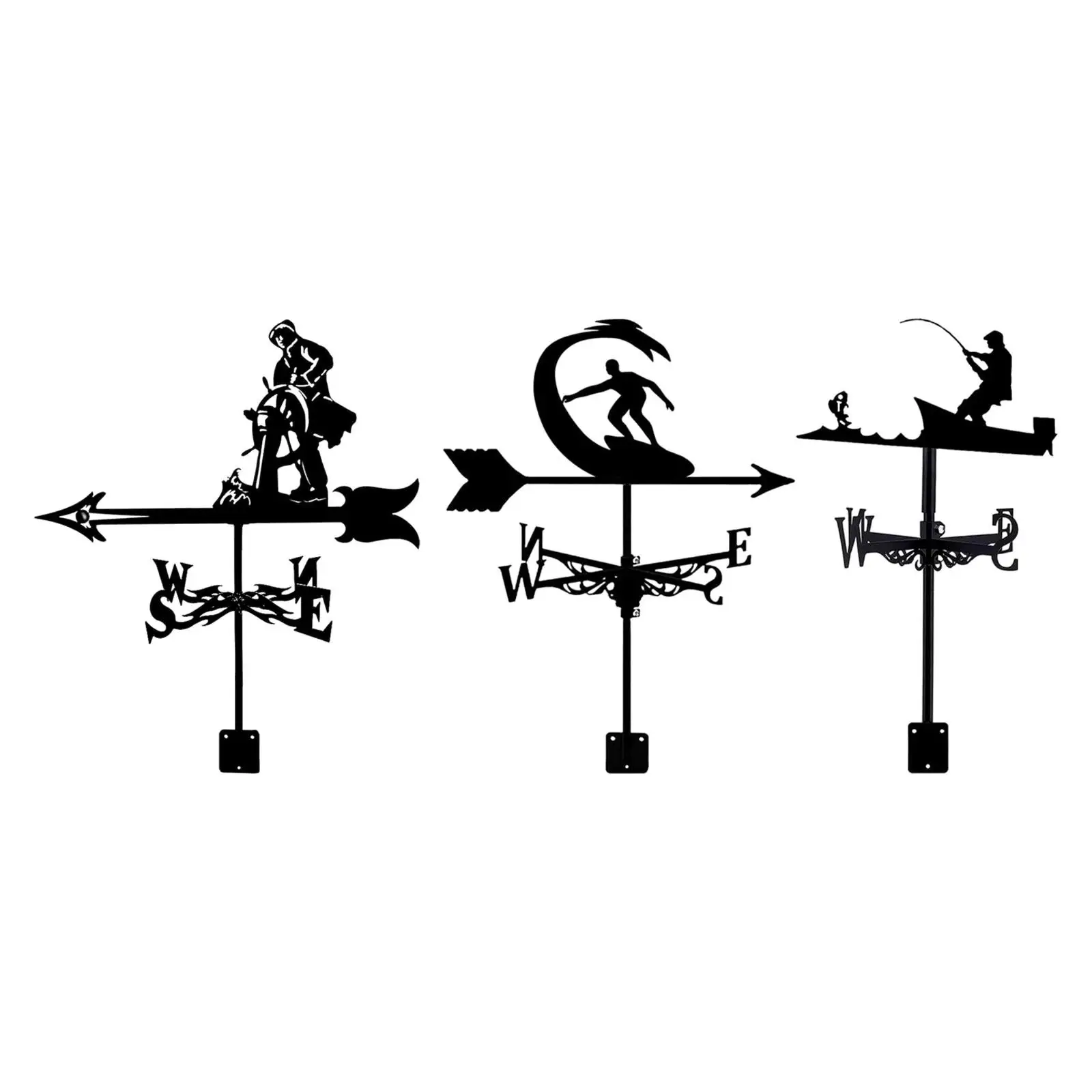 Metal Weathervane Retro Wind Direction Indicator for Farmhouse Terrace Farm view 5
