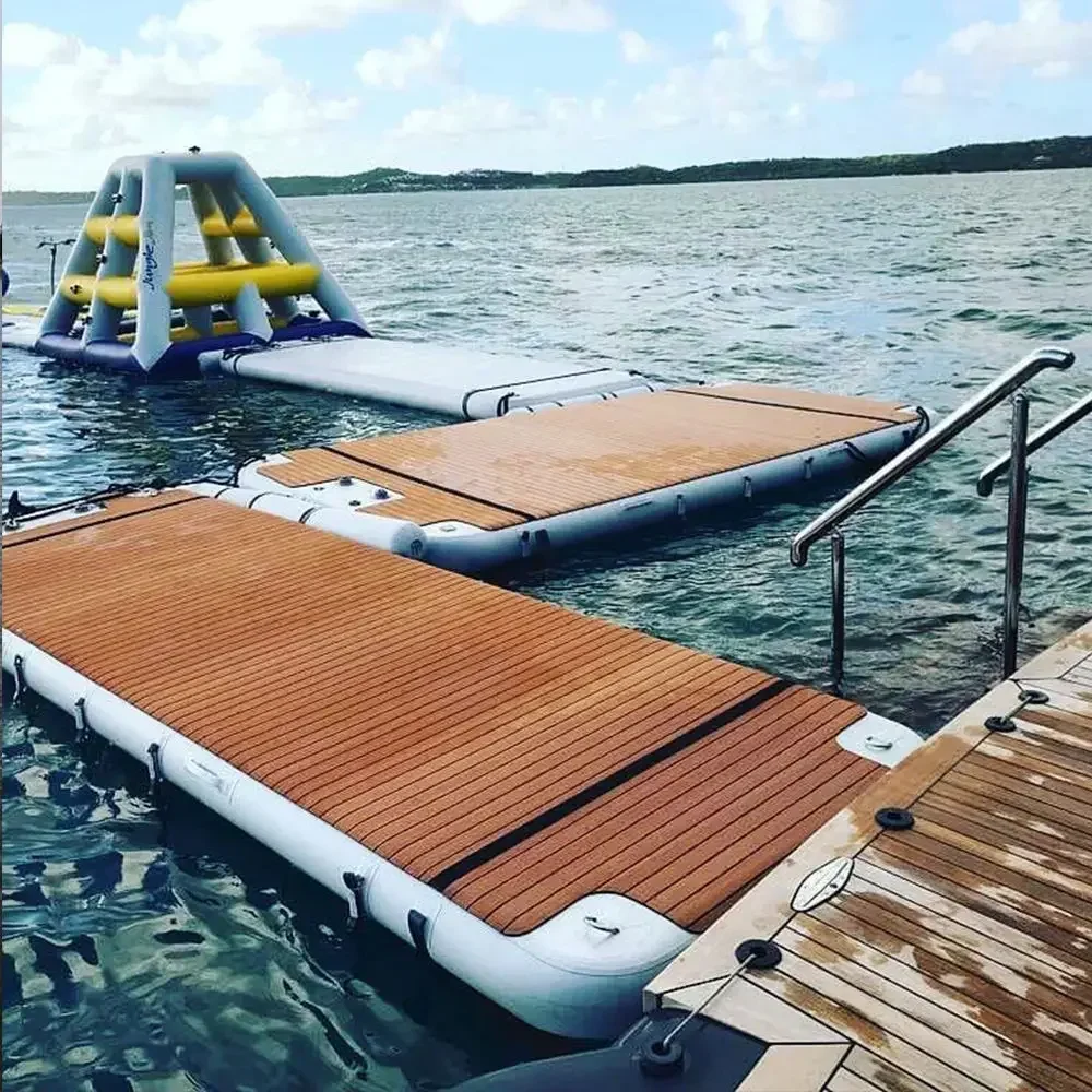 Custom Inflatable Yacht Swimming Water Floating Platform Pontoon Boat Dock Floating Platform Water Sports Water Mat