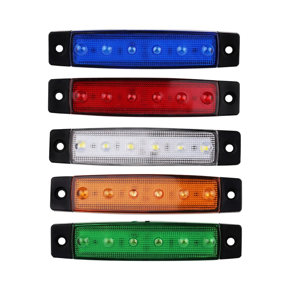 Car External LED Lights 24V 12V 6LED Bus Truck Lorry Side Marker Indicator Low Led Trailer Warning Rear Side Brake Lamps