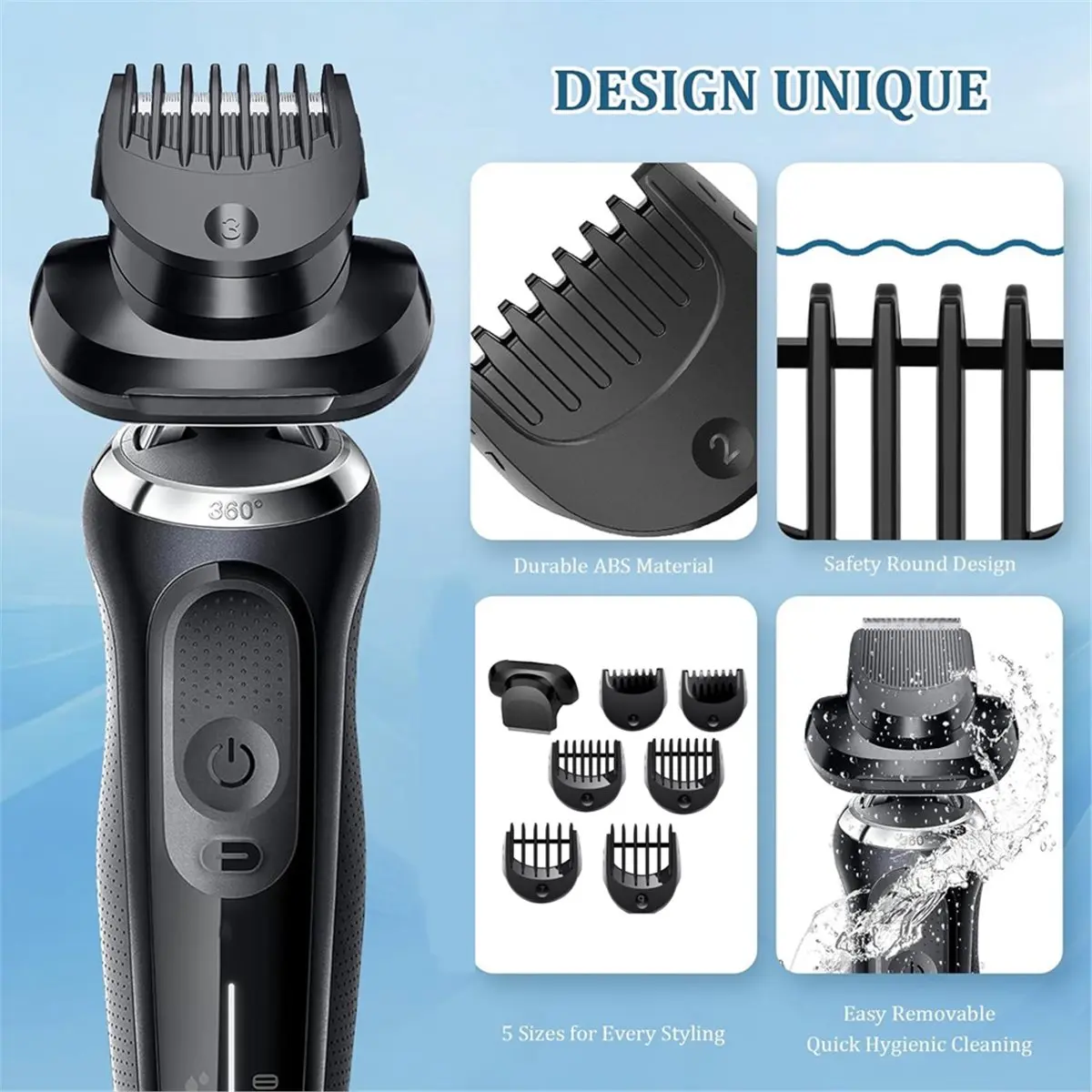 

Насадка-триммер для бороды ABPO, совместимая с электробритвами BRAUN Series 5, 6, 7, 1/2/3/5/7/9 мм, сменная головка для Series 7