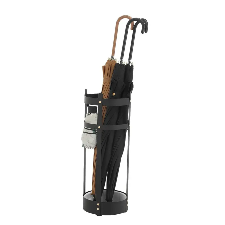 

Umbrella Stand, Steel Round Umbrella Holder Rack, 7.7 x 7.7 x 21.7 Inches, with Detachable Drip Tray, for Entryway, Office, Stab