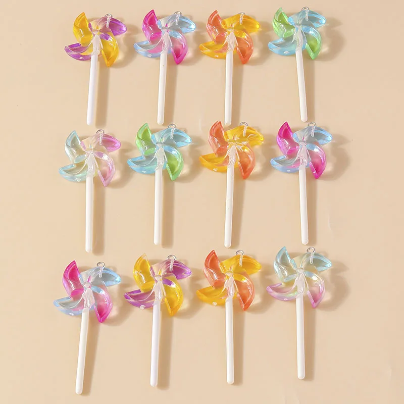 Leslie 10 Stück süße Süßigkeiten-Lutscher-Charms für baumelnde Ohrringe, Kawaii-Harz, Süßigkeiten-Lutscher-Anhänger, Schmuckherstellung, Zubehör – Detail 23
