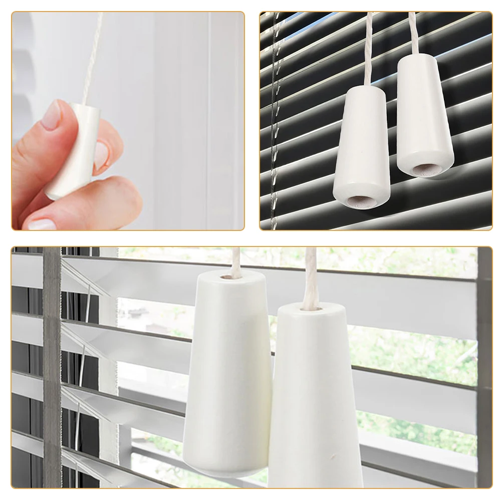 4Pcs Wooden Window Blind Pull Ends Elegant Cord Knobs Strong Practicality Household Blind Tassel Decor Curtain Cord Drops
