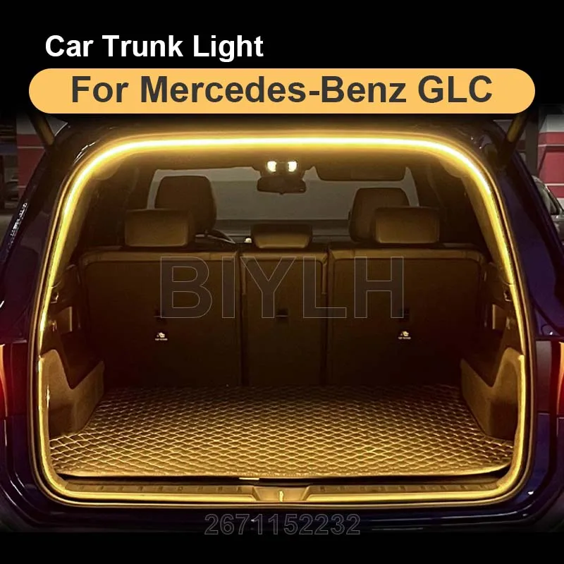 Car LED Trunk Light For Mercedes-Benz GLC Atmosphere Light Customized Tail Box Brightening Light Auto Interior Accessories