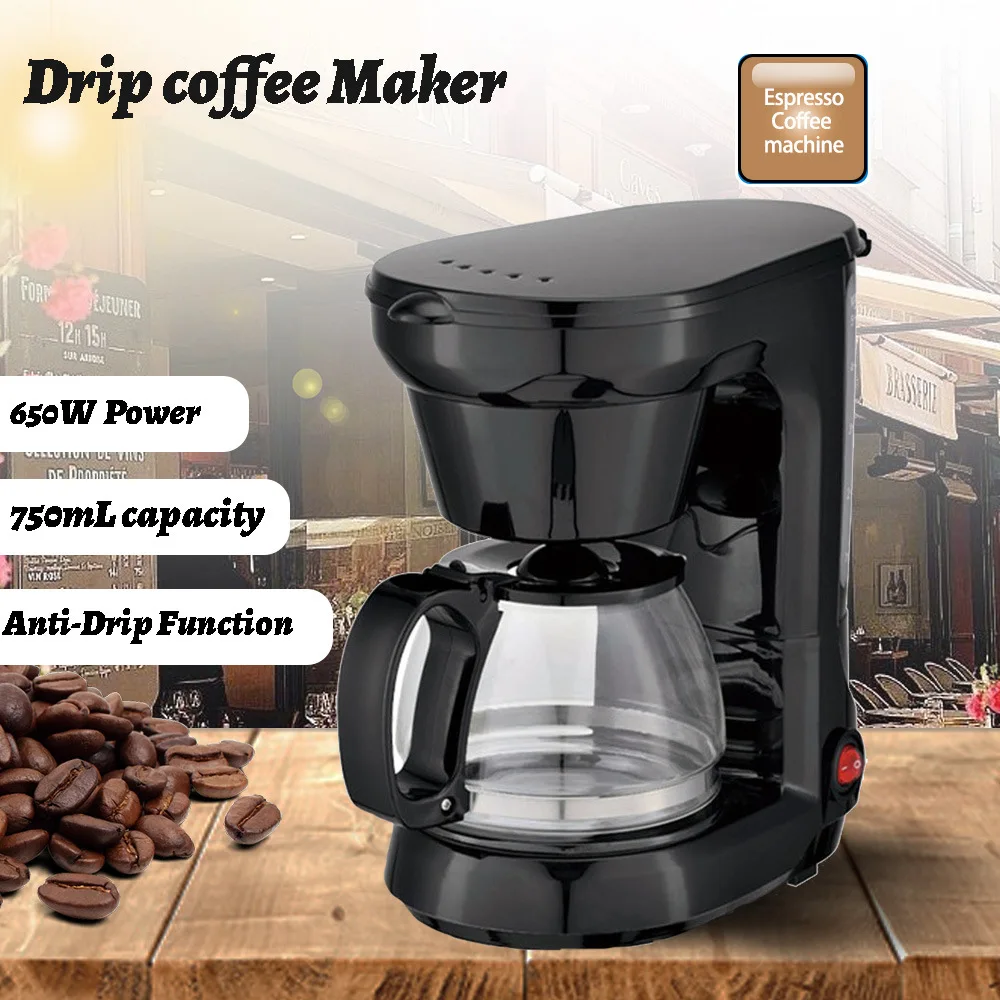 Portable American coffee machine Fully automatic drip coffee machine with Pause N Serve, Glass Carafe, Keep Warm