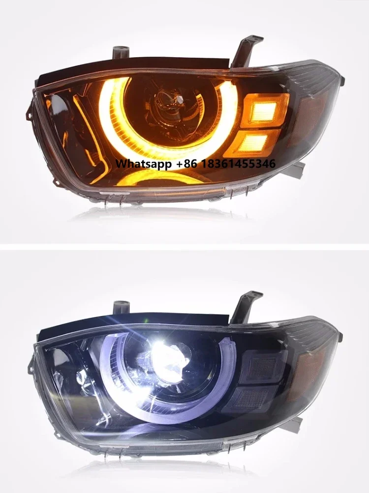 

For Highlander 07-11 modified Daytime running light Lens Assembly Car Accessories 1 Pair LED Headlight
