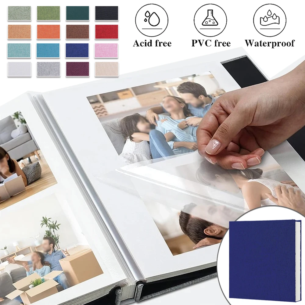 

20 Sheets 40 Pages Linen Photo Album Photo Self-adhesive Laminating DIY Photo Album Family Anniversary Wedding Photos Storage