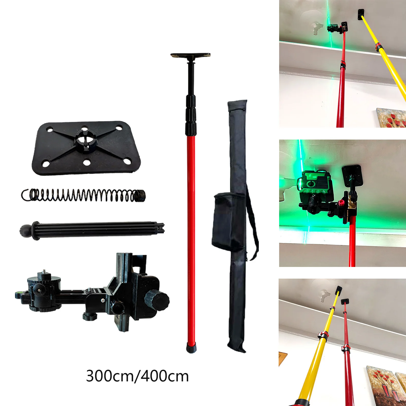 Laser Level Telescopic Rod Ceiling Support Artifact Level Lifting Rod Bracketstand Automatic Leveling Wall Tool for Home Office