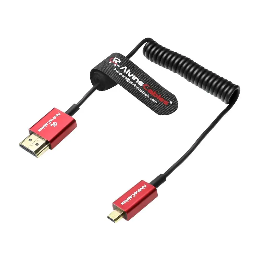 

Alvin's Cables 8K 2.1 Micro HDMI to HDMI Ultra-Thin Coiled Cable for Atomos Ninja V, 8K@60Hz 4K@120Hz High-Speed HDMI Cable