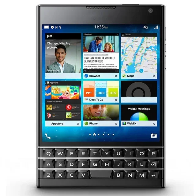 Teléfono Inteligente BlackBerry Passport Q30 Negro con Teclado QWERTY Original y Pantalla Táctil