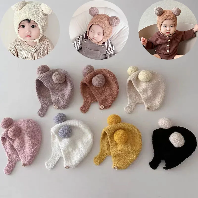 

Unisex Baby Toddler Winter Beanie - Soft Warm Ear Protection Bonnet with Cute Pompom for Boys Girls