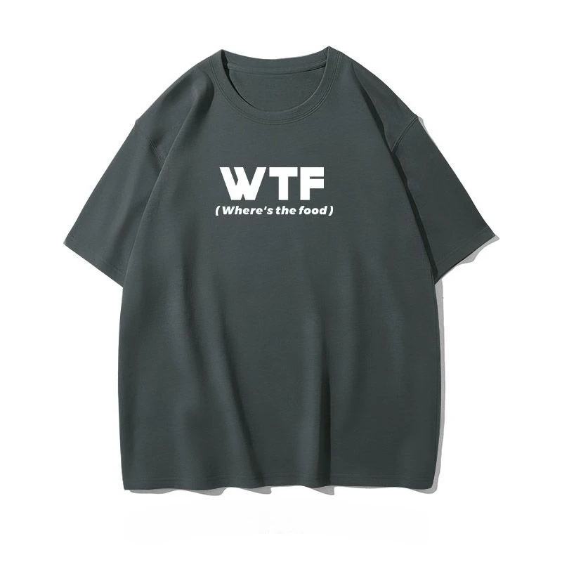 2025WTF مضحك الإنجليزية الأبجدية عادية كبيرة الحجم فضفاضة اليومية متعددة الألوان قصيرة الأكمام تي شيرت مطبوع الرجال #4
