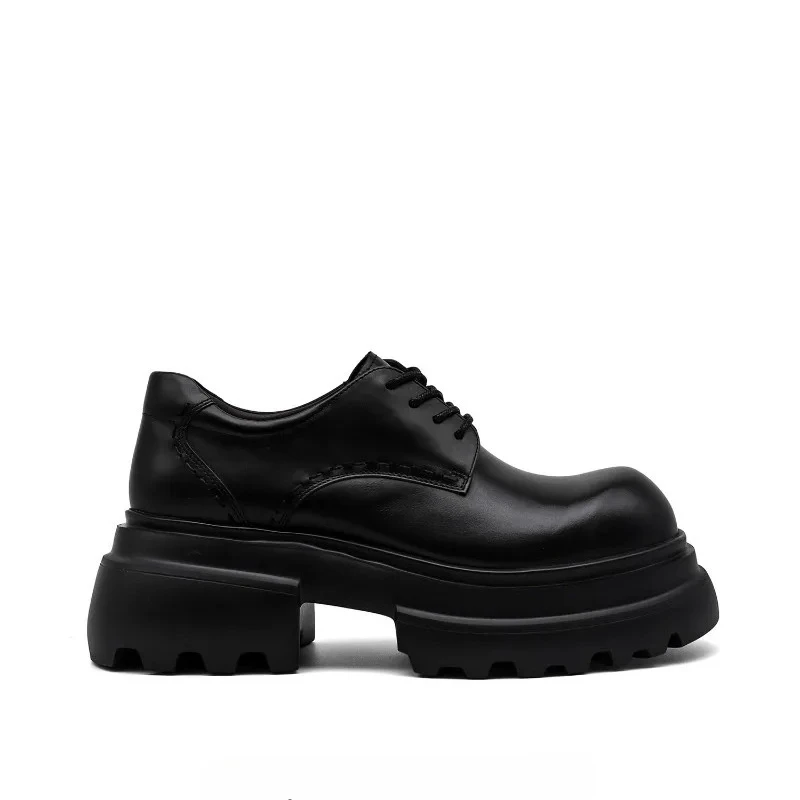 

Genuine Leather Height-enhancing Fashion Footwear New Design Men Derby Shoes Thick-soled Workwear Casual Shoes