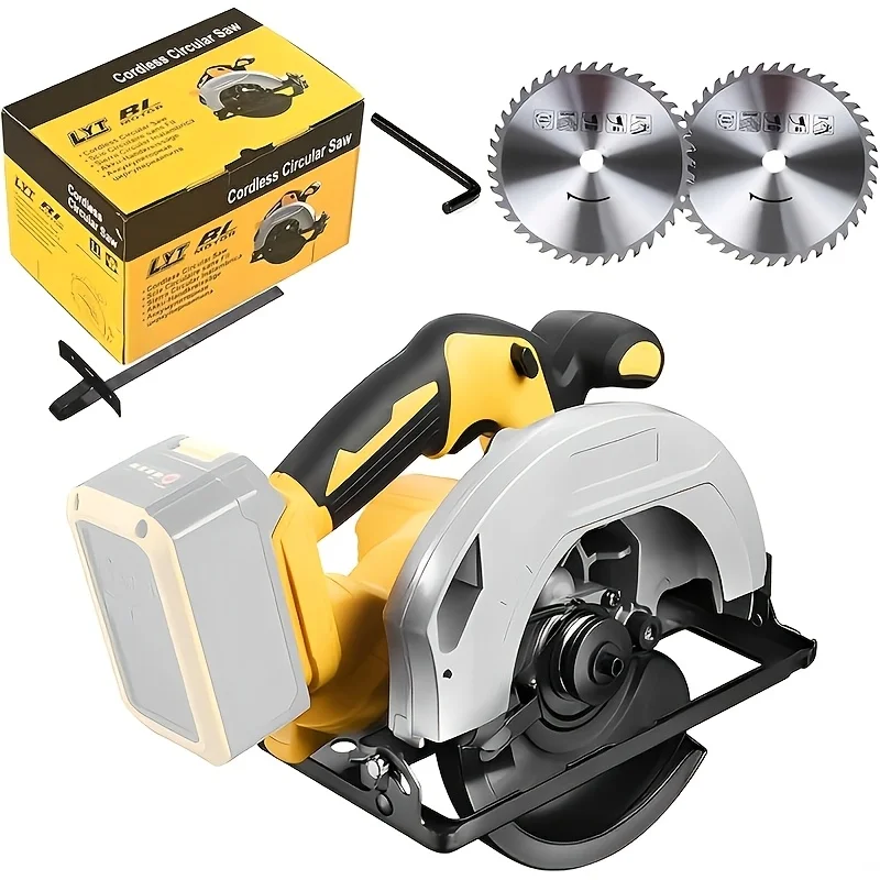 

Circular Saw Compatible with DEWALT 20V MAX Battery, 7-1/4 Inch Brushless Power Circular Saw, 0-50 Degree Bevel Capability, Lightweight, with 2 Blades, Suitable for Woodworking, Stone And Plastic, Tool Solely, No Batteries Included