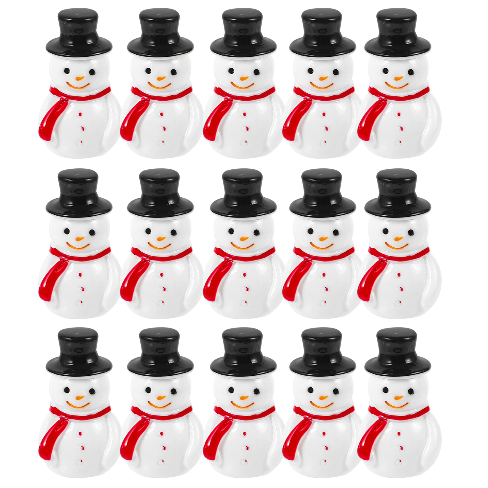 

20Pcs Christmas Mini Snowman Resin Ornaments Lightweight Solid DIY Craft Supplies for Micro Landscape Hairpins Phone Case Decor