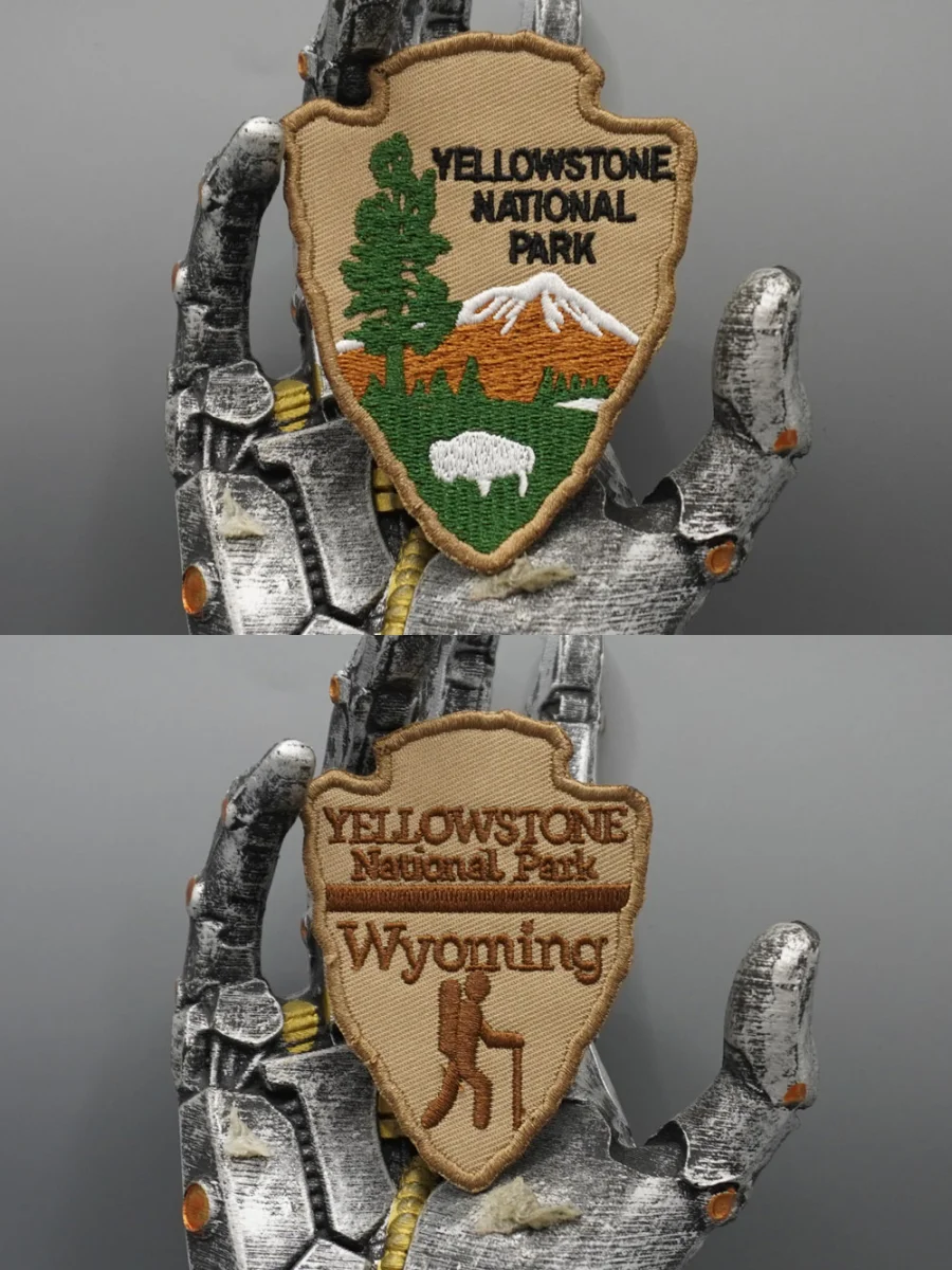 Yellowstone Park Bestickter Aufnäher, Applikation zum Aufnähen, Punk-Biker-Band-Rock-Kleidungsetikett, Klettverschluss oder zum Aufbügeln – Detail 1