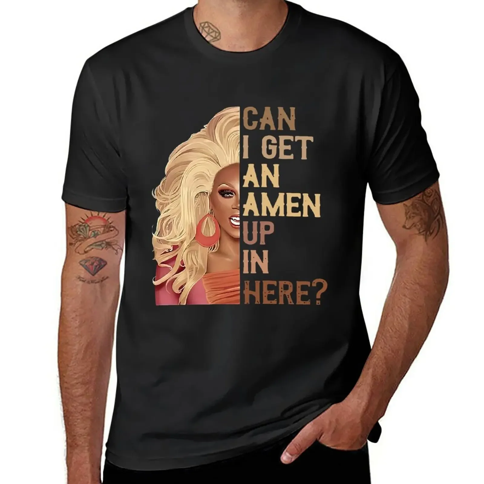 New RUPAUL'S DRAG RACE CAN I GET AN AMEN UP IN HERE VINTAGE T-SHIRT T-Shirt oversized t shirt Men's t shirts