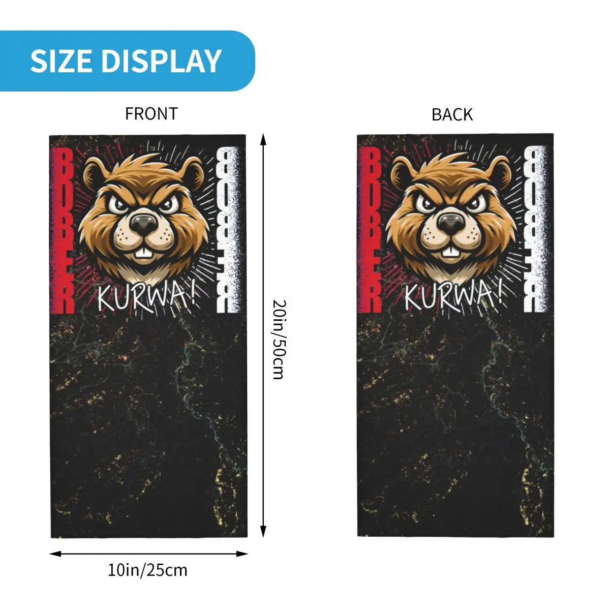 Trendy Bobr Kunwa Funny Beaver Bandana Neck Gaiter Printed Motocross Wrap Scarf Balaclava Hiking Unisex Adult Windproof