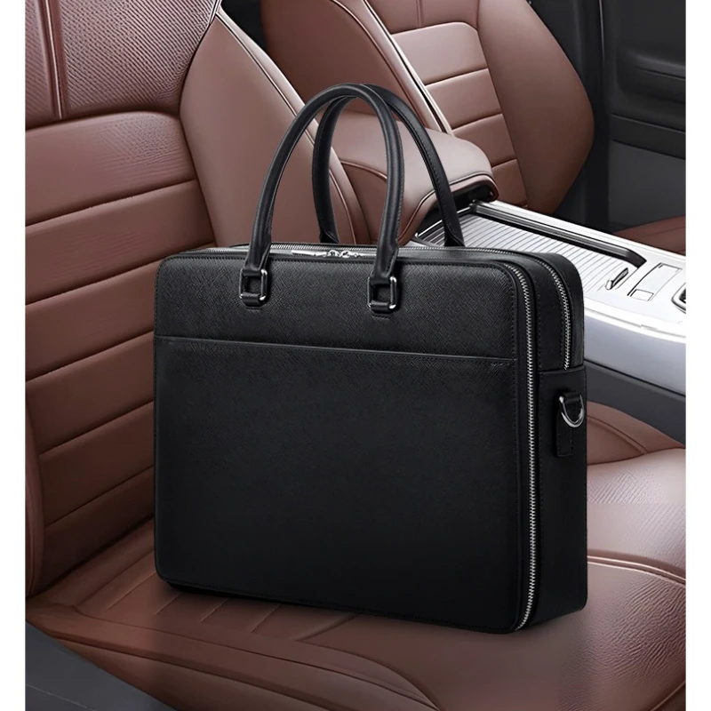 Mode Heren Aktetas Trendy Grote Capaciteit Zakelijke Messenger Bags MenCommuter Multifunctionele Heren Handtas Lederen Laptoptas