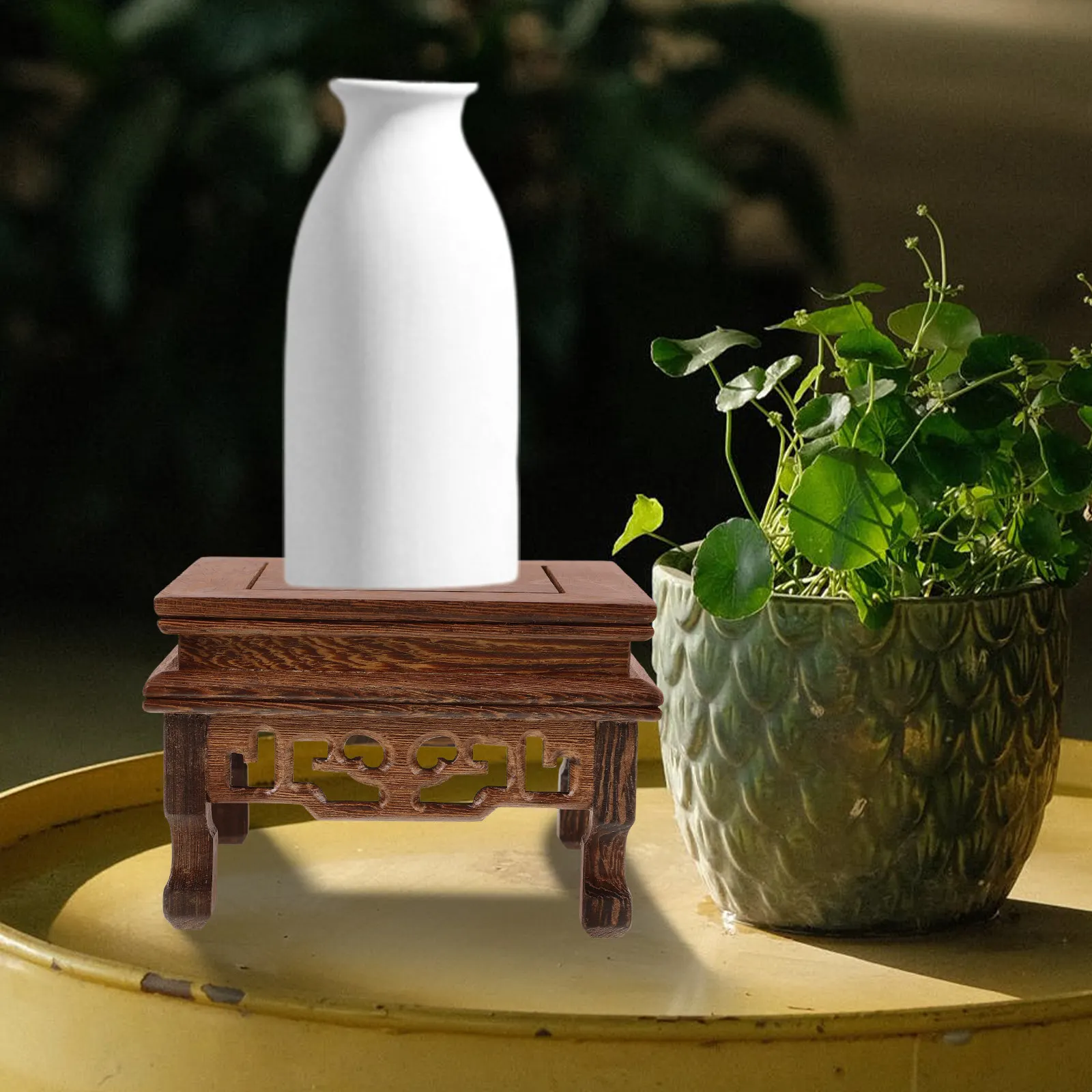 木製植物スタンド天然木素朴な植物スツール安定したディスプレイスタンド屋内鉢植え用ホームガーデン植木鉢ホルダー