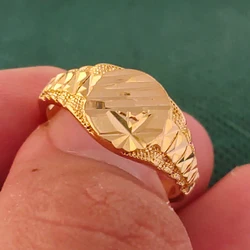 African Ethiopian Dubai Gold Color Rings For Women Men Decoration Indian Wedding ring Bride Gift